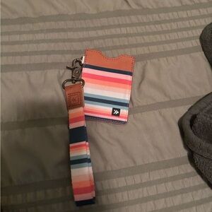 Colorful Striped Card Holder with Wrist Strap